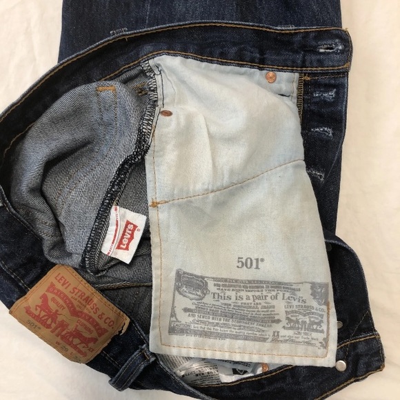 VINTAGE LEVIS  501 BUTTON FRONT JEAN  29 x 30 UNISEX - Picture 8 of 14